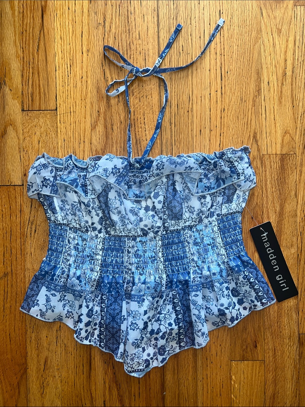 Madden Girl floral halter crop top. Size Small.